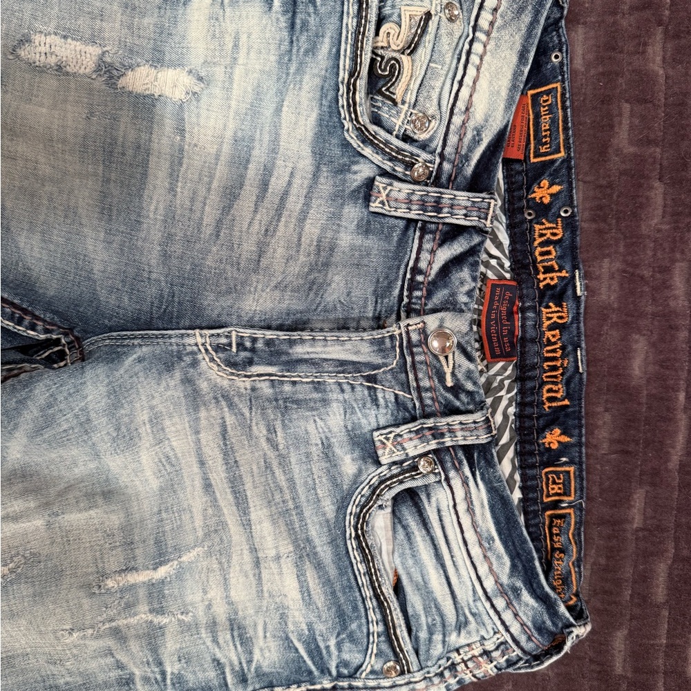 Rock Revival Distressed Light Blue Skinny Jeans